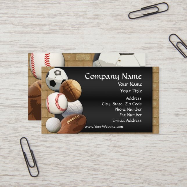 Custom Business Card, Design Online Sports Theme Business Card (Front/Back In Situ)