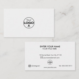 Custom Business Card | Logo Icons Modern White