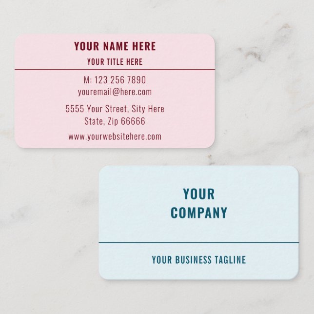 Custom Business Card - Personalised - Two Colours (Front/Back)