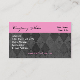 Custom Business Card, Pink and Black Design Card