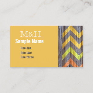 custom business card template chevron yellow grey