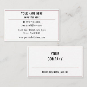 Custom Business Card Your Name Address Colours Fon