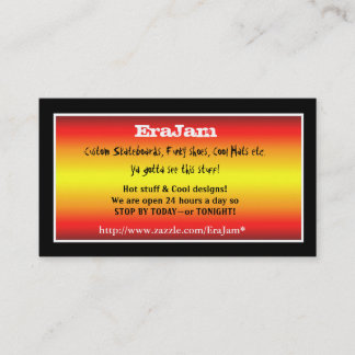 Custom business cards black with red stripes