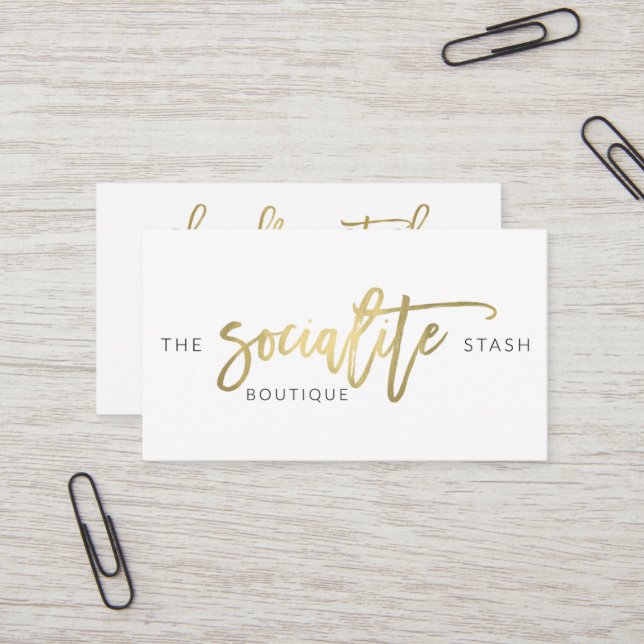 Custom Business Cards: The Socialite Stash Card (Front/Back In Situ)