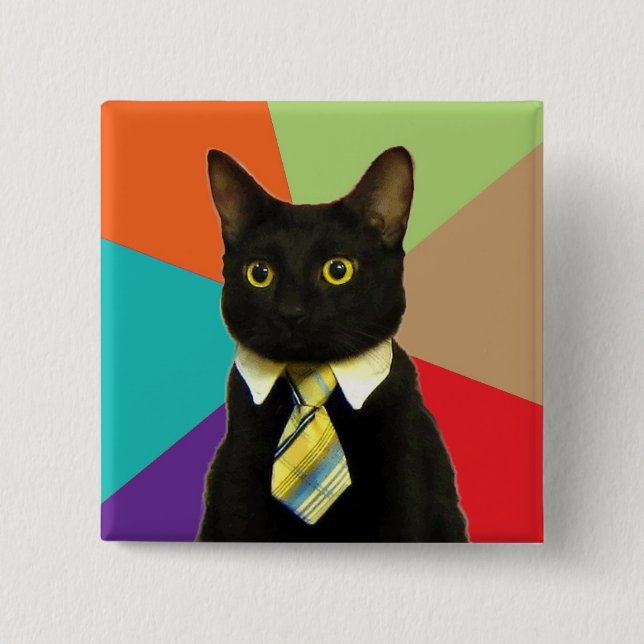 Custom Business Cat Button (Front)