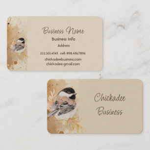 Custom Business Chickadee Bird Business Card