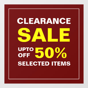 Custom Business Clearance Sale Window Cling