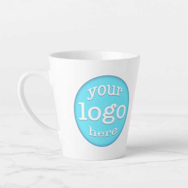 Custom Business Company Barista Cafe Logo Branded Latte Mug (Left)