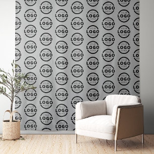 Custom Business Company Logo Backdrop Grey Tapestry