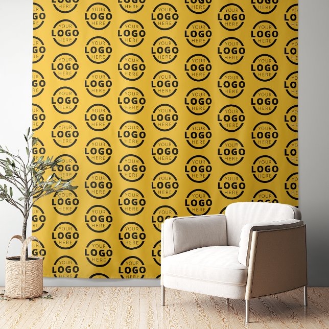 Custom Business Company Logo Backdrop Yellow Tapestry (Creator Uploaded)