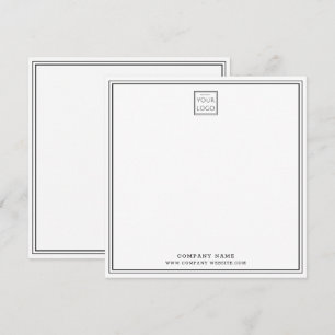 Custom Business Company Logo Black Double Border Card