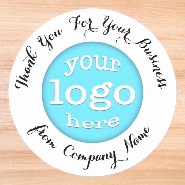 Custom Business Company Logo Elegant Thank You Classic Round Sticker (Custom Business Company Logo Elegant Thank You Classic Round Sticker)