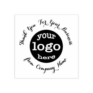 Custom Business Company Logo Elegant Thank You Rubber Stamp