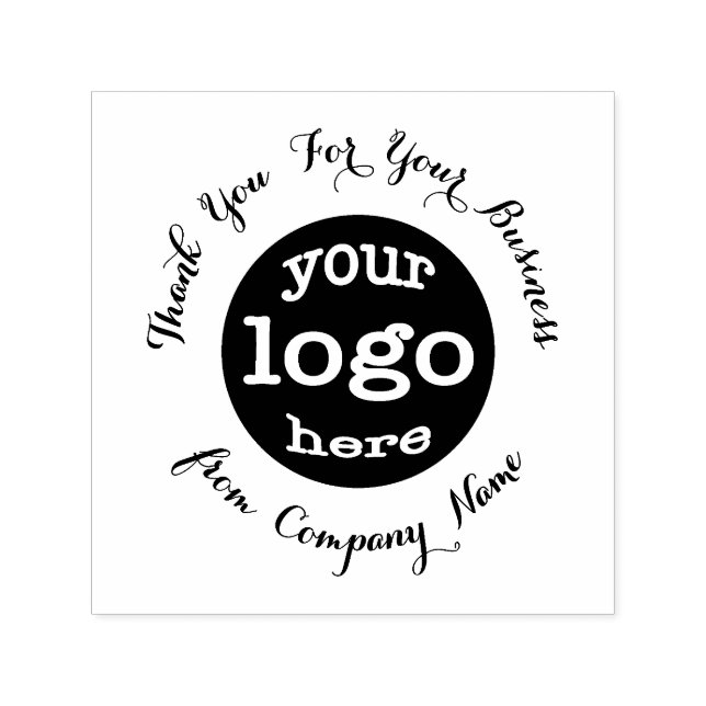 Custom Business Company Logo Elegant Thank You Self-inking Stamp (Design)