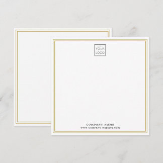 Custom Business Company Logo Gold Double Border Card