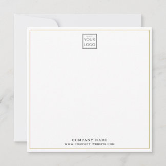 Custom Business Company Logo Gold Square Card