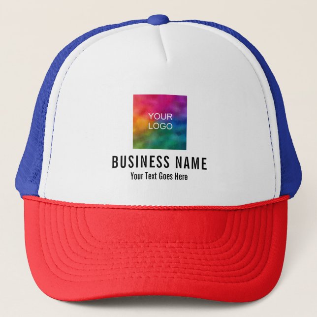 Custom Business Company Logo Here Trucker Trucker Hat (Front)