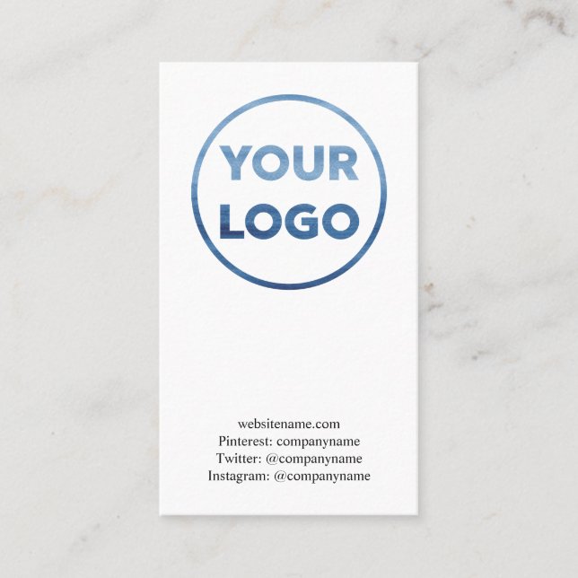 Custom Business Company Logo Minimal Business Card (Front)