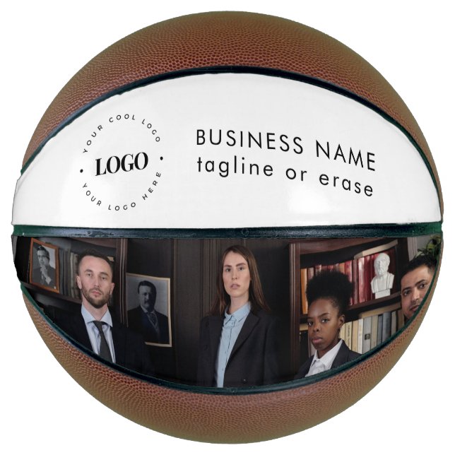 Custom Business Company Logo & Photo Personalised Basketball (Front)