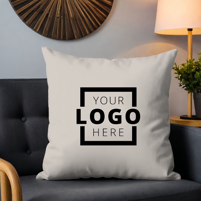 Custom Business Company Logo Promotional Beige Cushion (Creator Uploaded)