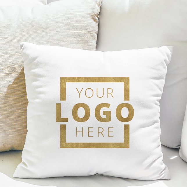 Custom Business Company Logo Promotional Branded Cushion (This throw pillow featuring your logo is a comfy way to spread the word about your company.)