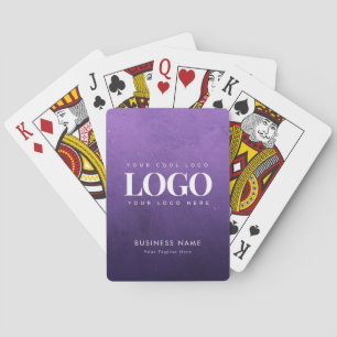 Custom Business Company Logo Purple Galaxy Cosmos Playing Cards