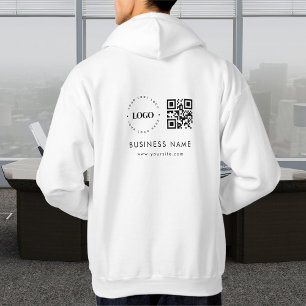 Custom Business Company Logo QR Code Scan & Text Hoodie