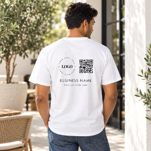 Custom Business Company Logo QR Code Scan & Text   T-Shirt