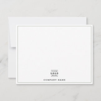 Custom Business Company Logo Sage Green Border Card