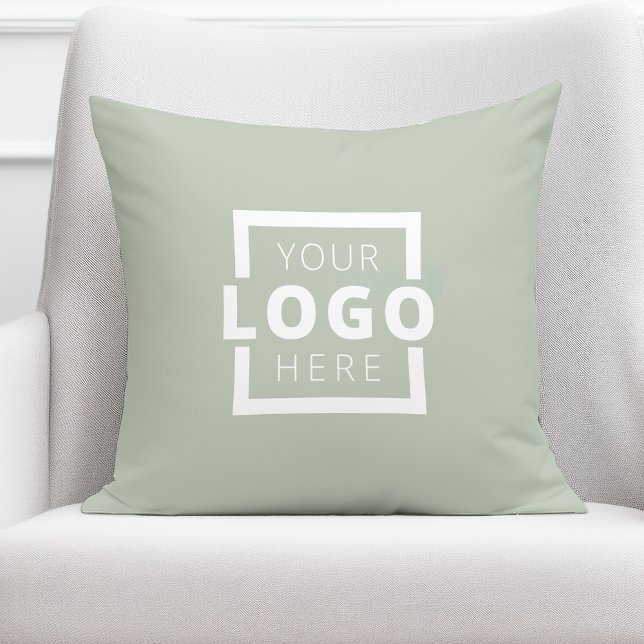 Custom Business Company Logo Sage Green Cushion (Creator Uploaded)