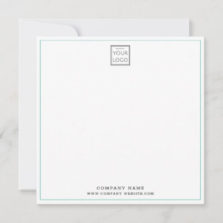 Custom Business Company Logo Teal Square Card