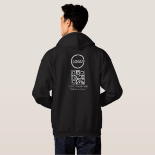 Custom Business Company Logo Text Simple & QR Code Hoodie