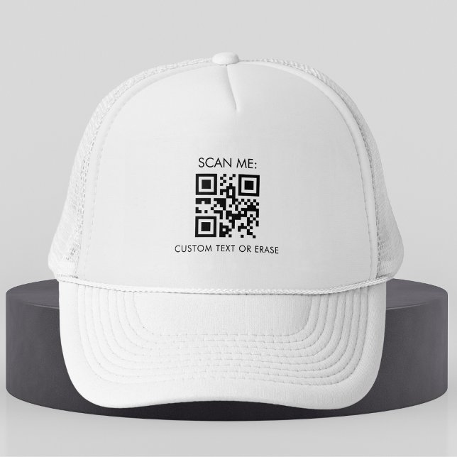 Custom Business Company QR Code & Text Minimalist Trucker Hat (Creator Uploaded)