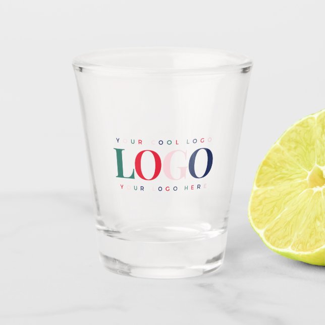 Custom Business Company Rectangle Colourful Logo Shot Glass (Front)
