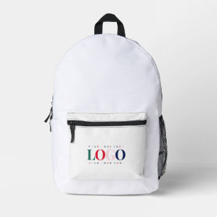 Custom Business Company Rectangle Logo Colourful Printed Backpack