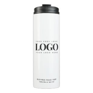 Custom Business Company Rectangle Logo Text  Thermal Tumbler