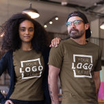 Custom Business Corporate Logo Employee Uniform T-Shirt<br><div class="desc">Promote your business on your t-shirt, wherever you go. Create your own custom branded t-shirt with your own company logo. The print can be placed on the front, pocket area, and the back. Wearing promotional t-shirts with your business logo at trade shows and other corporate events help others recognise members...</div>