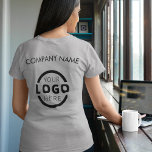 Custom Business Corporate Logo Employee Uniform T-Shirt<br><div class="desc">Promote your business on your t-shirt, wherever you go. Create your own custom branded t-shirt with your own company logo. The print can be placed on the front, pocket area, and the back. Wearing promotional t-shirts with your business logo at trade shows and other corporate events help others recognise members...</div>