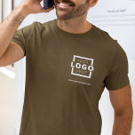 Custom Business Corporate Logo Employee Uniform T-Shirt<br><div class="desc">Promote your business on your t-shirt, wherever you go. Create your own custom branded t-shirt with your own company logo. The print can be placed on the front, pocket area, and the back. Wearing promotional t-shirts with your business logo at trade shows and other corporate events help others recognise members...</div>