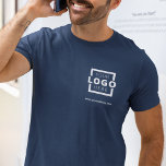 Custom Business Corporate Logo Employee Uniform T-Shirt<br><div class="desc">Promote your business on your t-shirt, wherever you go. Create your own custom branded t-shirt with your own company logo. The print can be placed on the front, pocket area, and the back. Wearing promotional t-shirts with your business logo at trade shows and other corporate events help others recognise members...</div>