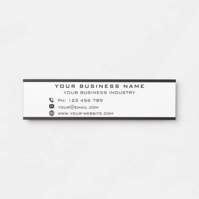 Custom Business Door Sign Your Name Text Info (Front)