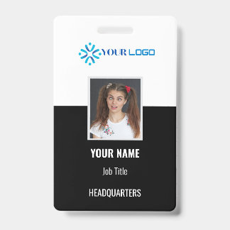 Custom Business Employee Badge ID | Photo & Logo