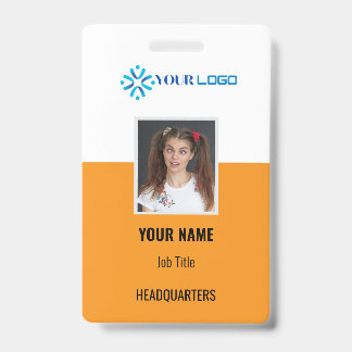 Custom Business Employee Badge ID | Photo & Logo