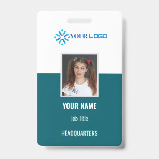 Custom Business Employee Badge ID | Photo & Logo