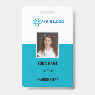 Custom Business Employee Badge ID | Photo & Logo