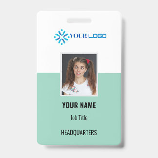 Custom Business Employee Badge ID | Photo & Logo
