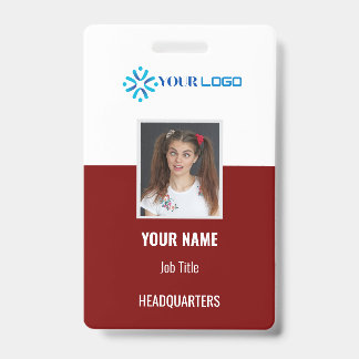 Custom Business Employee Badge ID | Photo & Logo