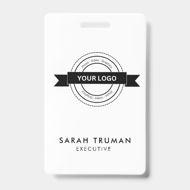Custom Business Employee Card Minimalist & Modern  ID Badge (Front)