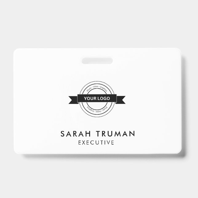 Custom Business Employee Card Minimalist & Modern  ID Badge (Front)