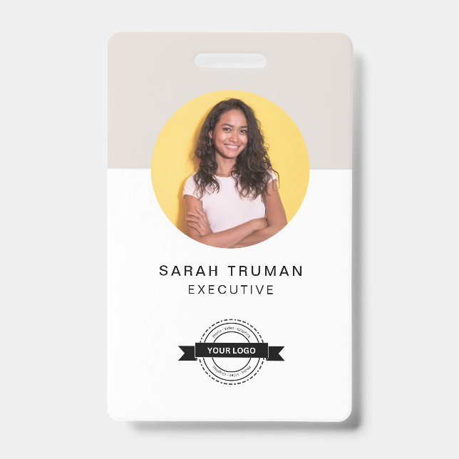 Custom Business Employee Card Minimalist & Modern ID Badge (Front)